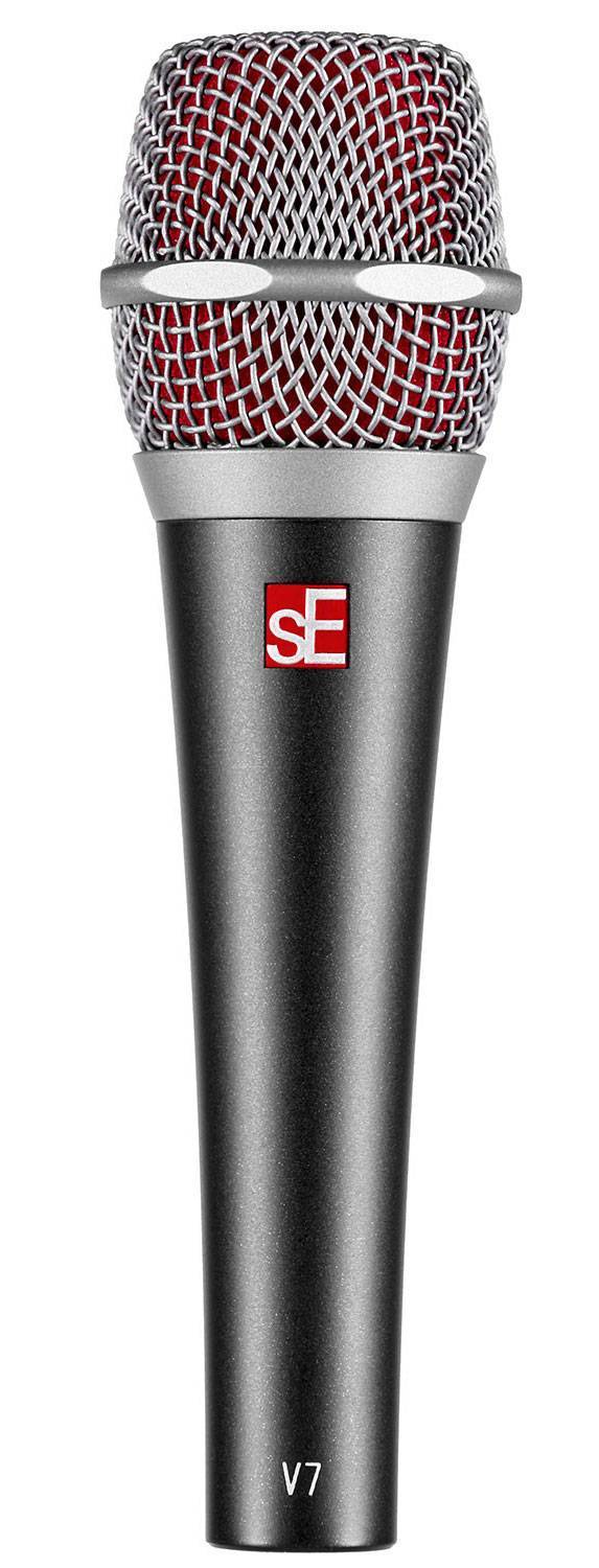 Микрофон динамический sE Electronics [V7] 40 Гц - 19 кГц, суперкардиоида, в комплекте: микрофонный зажим, адаптер с резьбой, чёрная ветрозащита, транспортировочный чехол на молнии. Цвет серый.